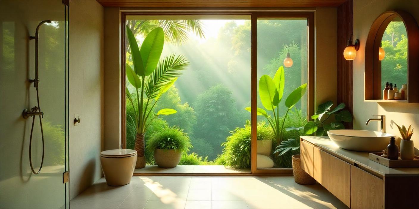 Une fenêtre dans une douche