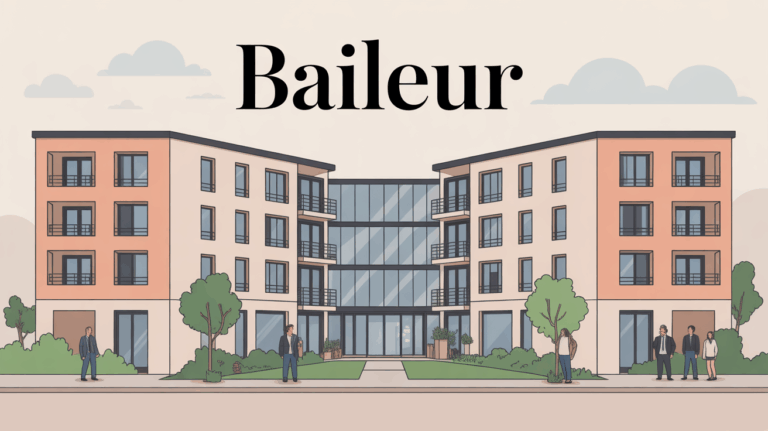bailleur et locataires devant immeuble moderne