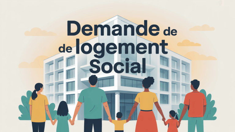 Famille devant immeuble demande logement social