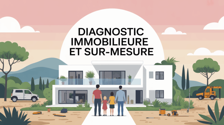 Famille devant maison sur-mesure en PACA avec diagnostic immobilier