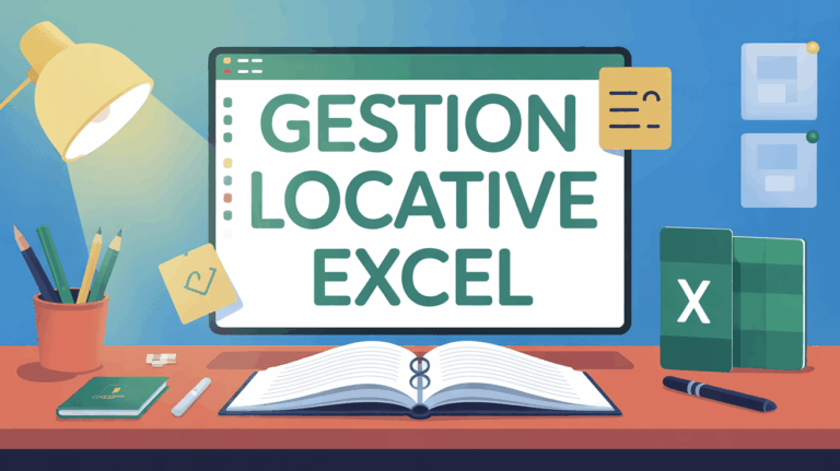 Tableau Excel gestion locative sur bureau lumineux