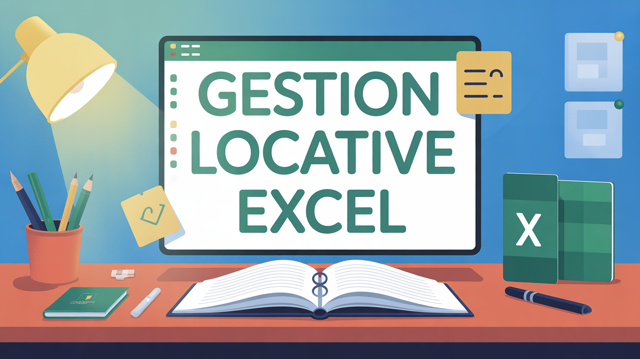 Tableau Excel gestion locative sur bureau lumineux
