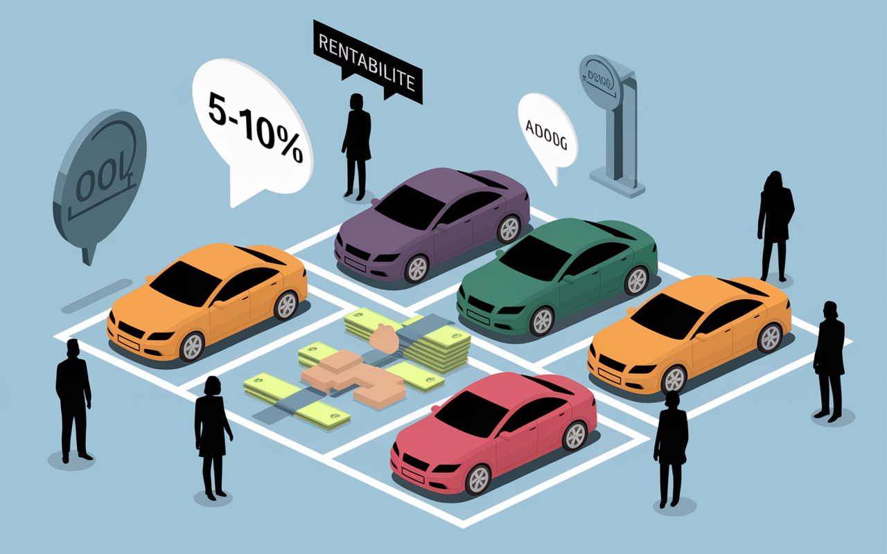 Rentabilité places de parking, chiffres visibles
