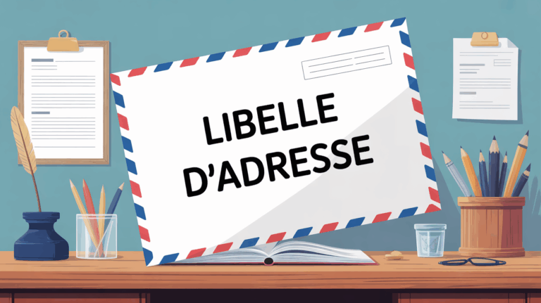 Illustration enveloppe et formulaire libellé adresse norme postale