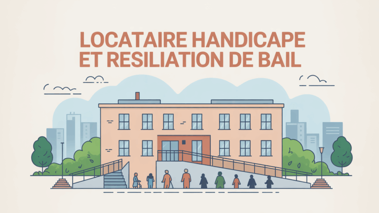 Immeuble accessible avec rampes et locataires devant
