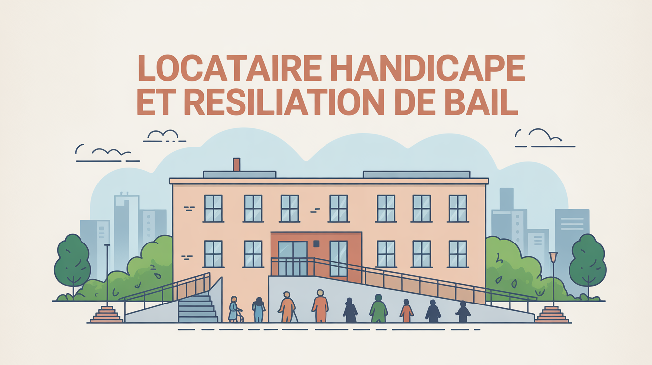 Immeuble accessible avec rampes et locataires devant