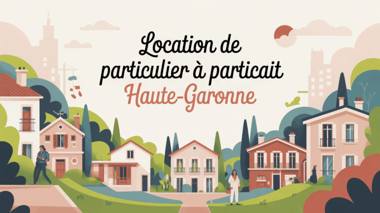 Paysage urbain stylisé Haute-Garonne avec titre location particulier
