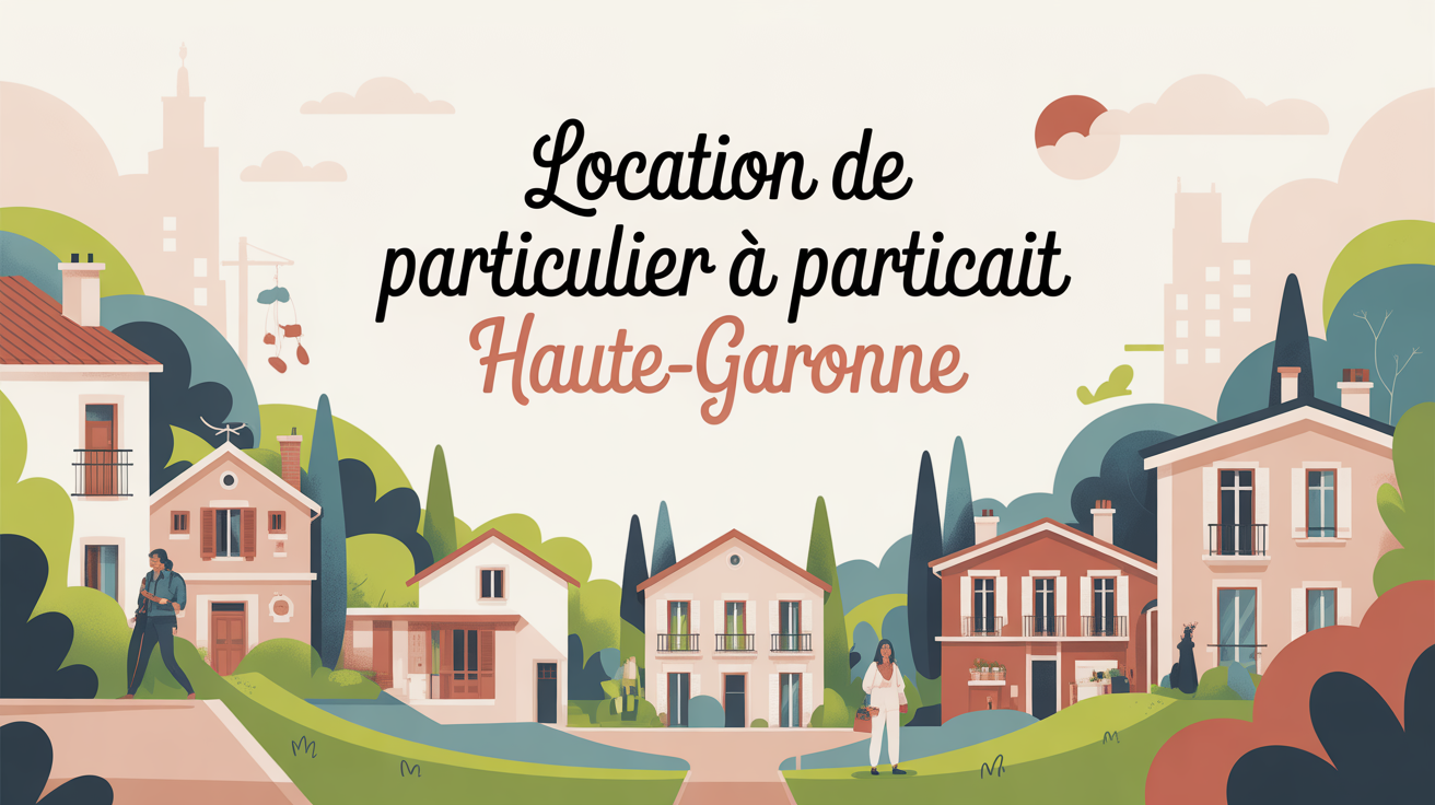 Paysage urbain stylisé Haute-Garonne avec titre location particulier