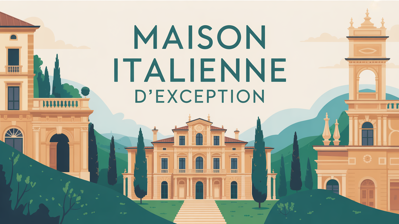 Villa italienne d’exception stylisée avec vue colline
