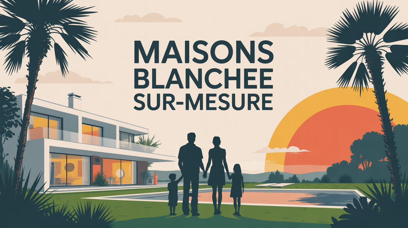 Vue maison moderne beton cellulaire Sud famille