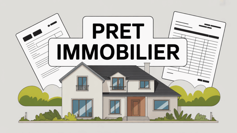 Illustration pret immobilier documents banque