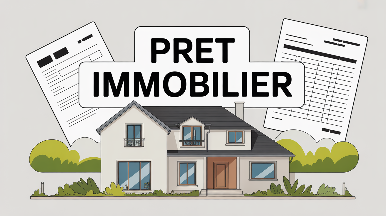 Illustration pret immobilier documents banque