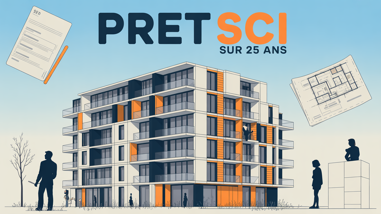 Vue stylisée immeuble moderne pret SCI 25 ans