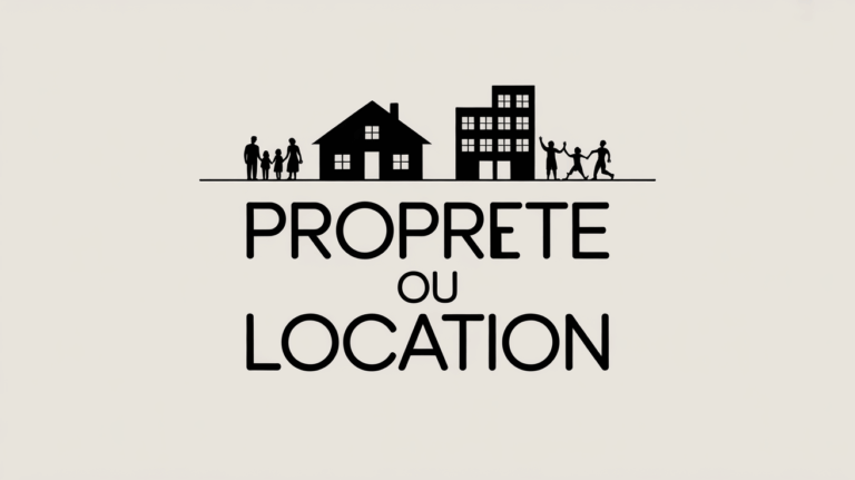 Propriete ou location illustration maison immeuble famille actifs