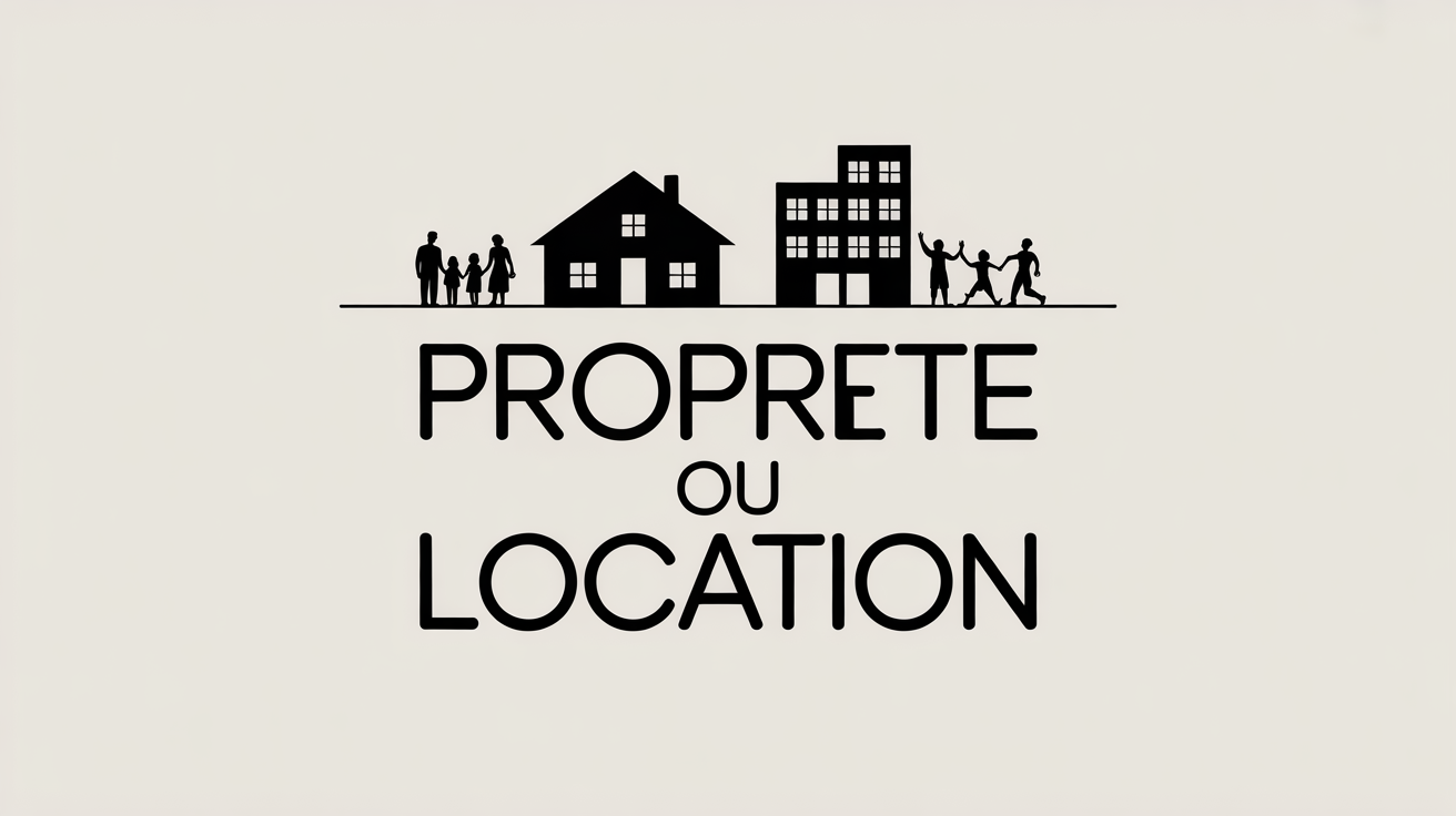 Propriete ou location illustration maison immeuble famille actifs