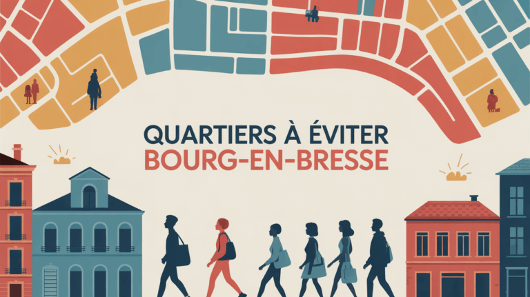 Carte urbaine stylisee quartiers à éviter Bourg-en-Bresse