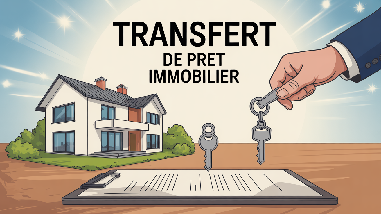 Transfert de pret immobilier avec maison moderne et clefs