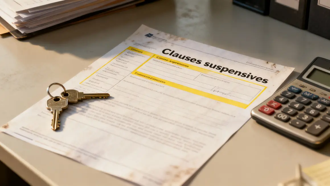 clauses suspensives offre achat immobilière en surbrillance