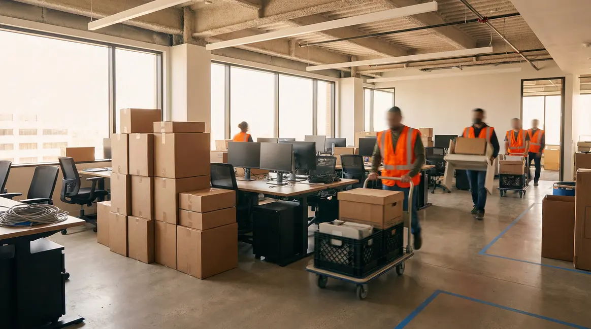 bureau demenagement entreprise cartons transfert logistique