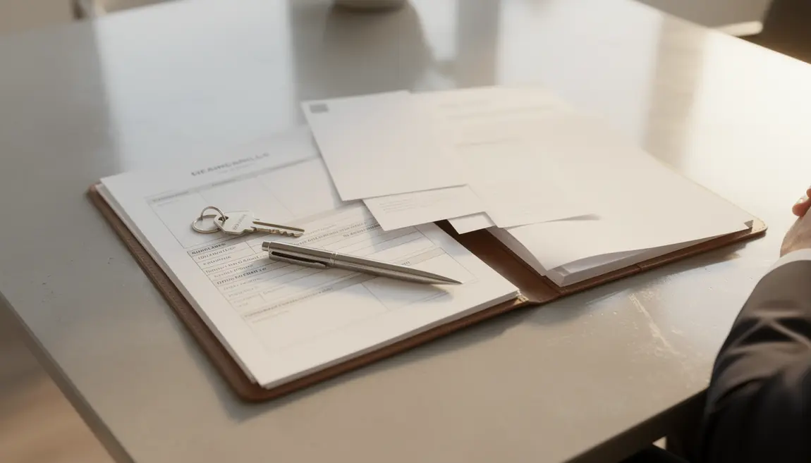 dossier offre achat immobilière sur table moderne