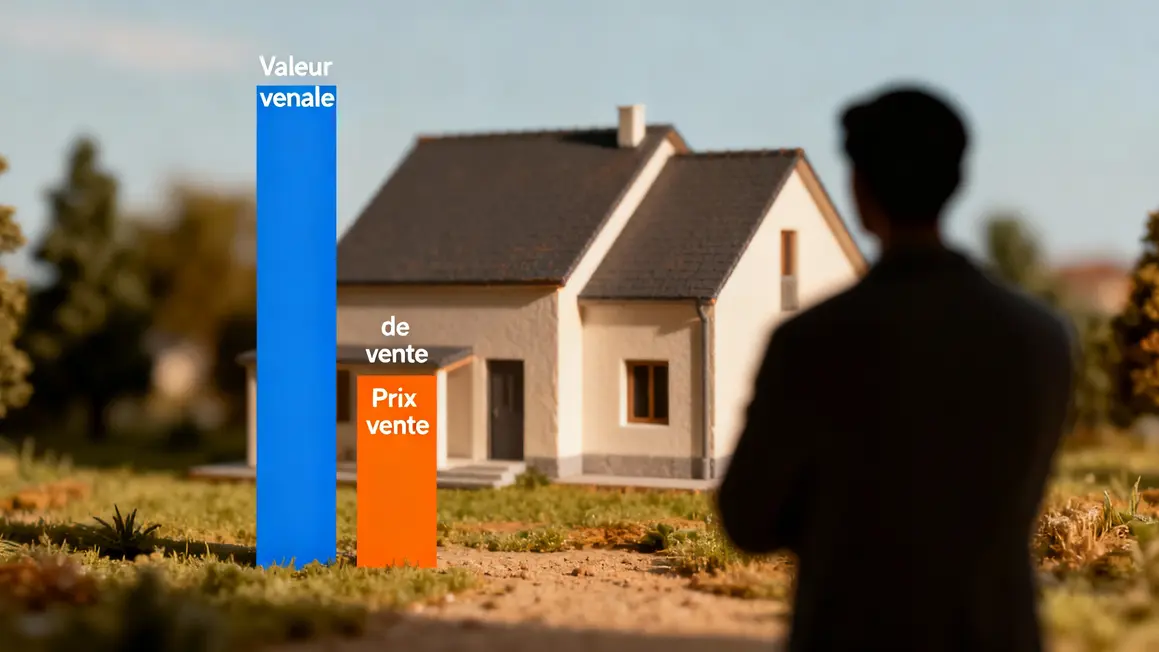 Graphique comparaison valeur vénale prix vente sous-évaluation immobilière