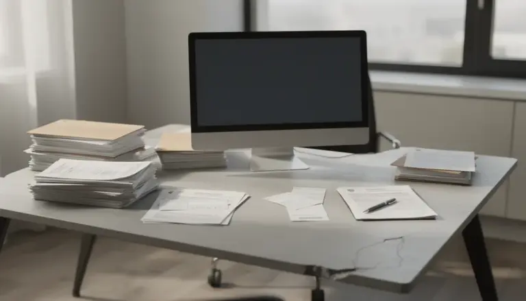 bureau quittance de loyer papiers ordinateur