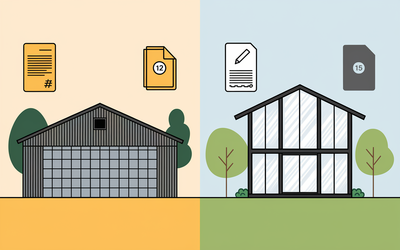 transformation d'un hangar aménagé en maison avec autorisation