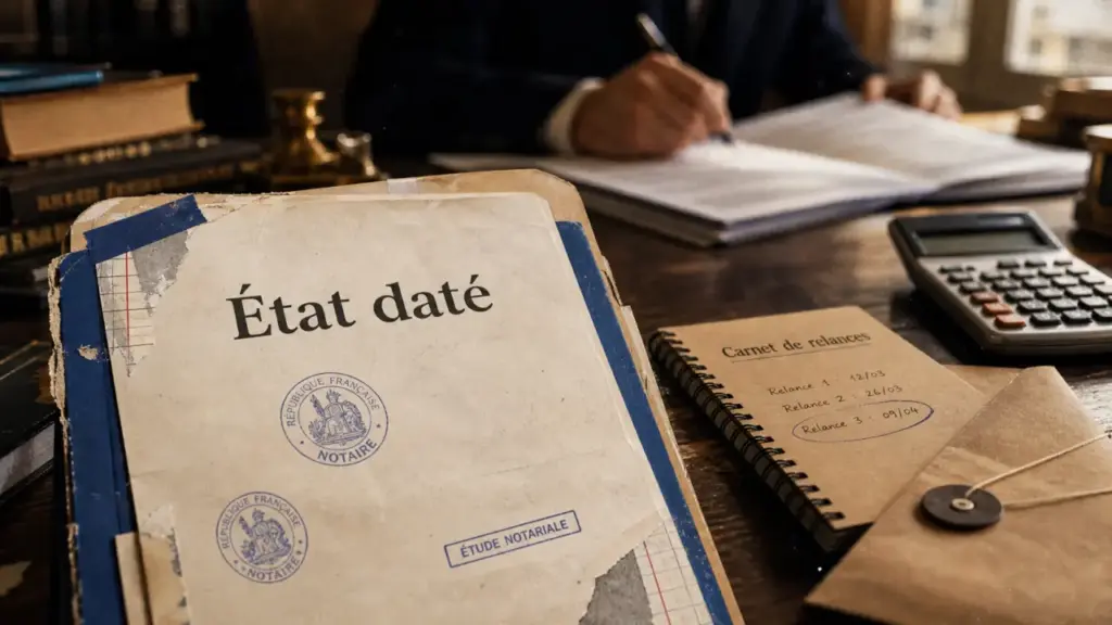 Vente sans état daté : séquestre chez le notaire, dossier état daté et étude notariale