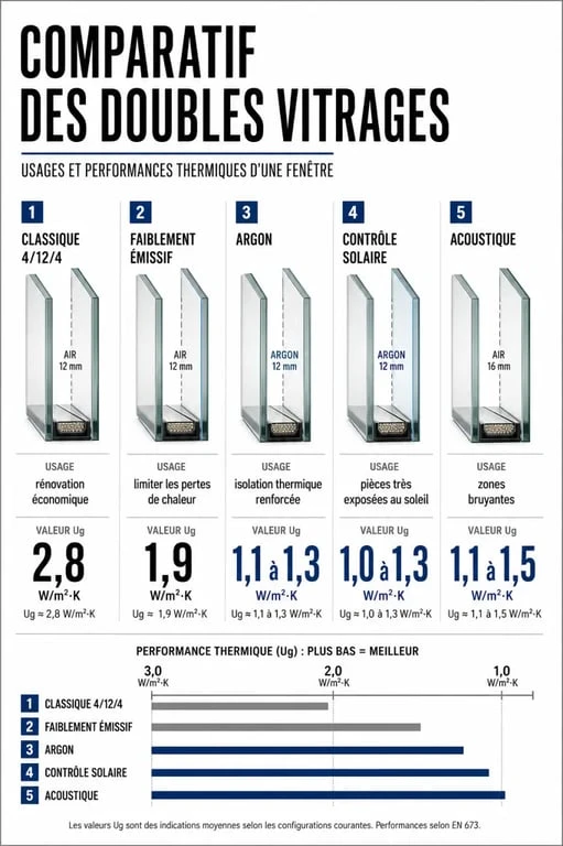Changer un double vitrage : comparaison des types de vitrage et de leurs performances