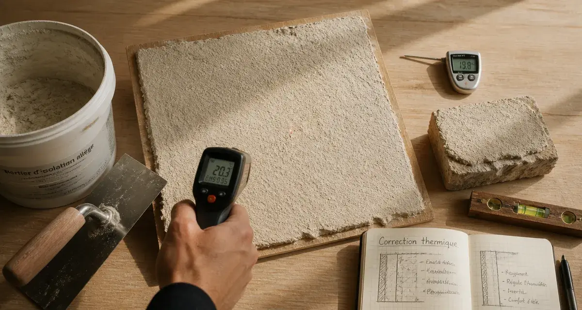 Enduit correcteur thermique 3 à 6 cm : mesure paroi froide au test thermique IR