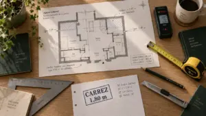 Surface chambre loi carrez : hauteur 1,80 m et calcul