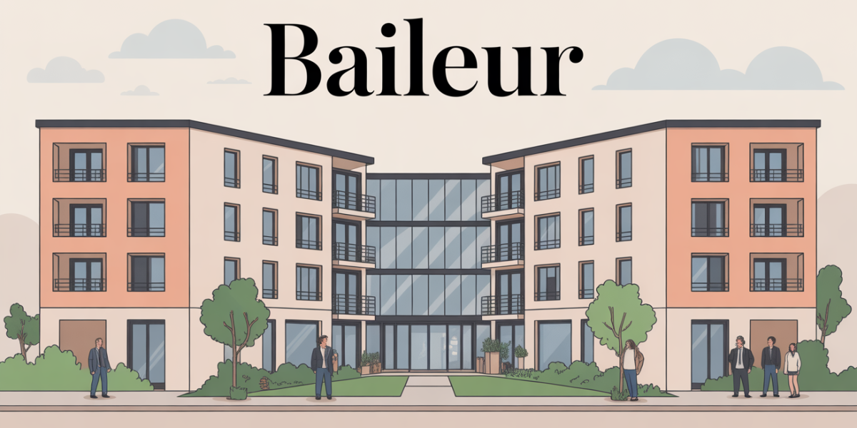 bailleur et locataires devant immeuble moderne