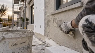 Crépi isolant sur façade rénovée : épaisseur enduit et confort