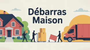 debarras maison avec professionnels transportant cartons