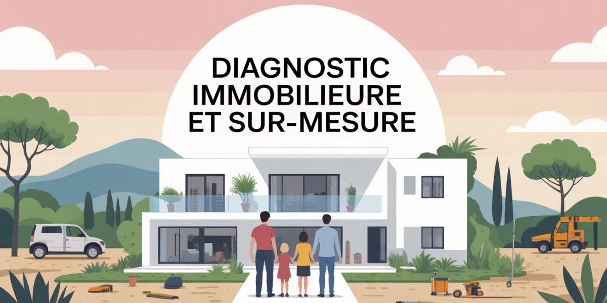 Famille devant maison sur-mesure en PACA avec diagnostic immobilier