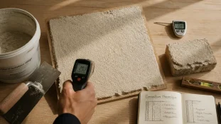 Enduit correcteur thermique 3 à 6 cm : mesure paroi froide au test thermique IR