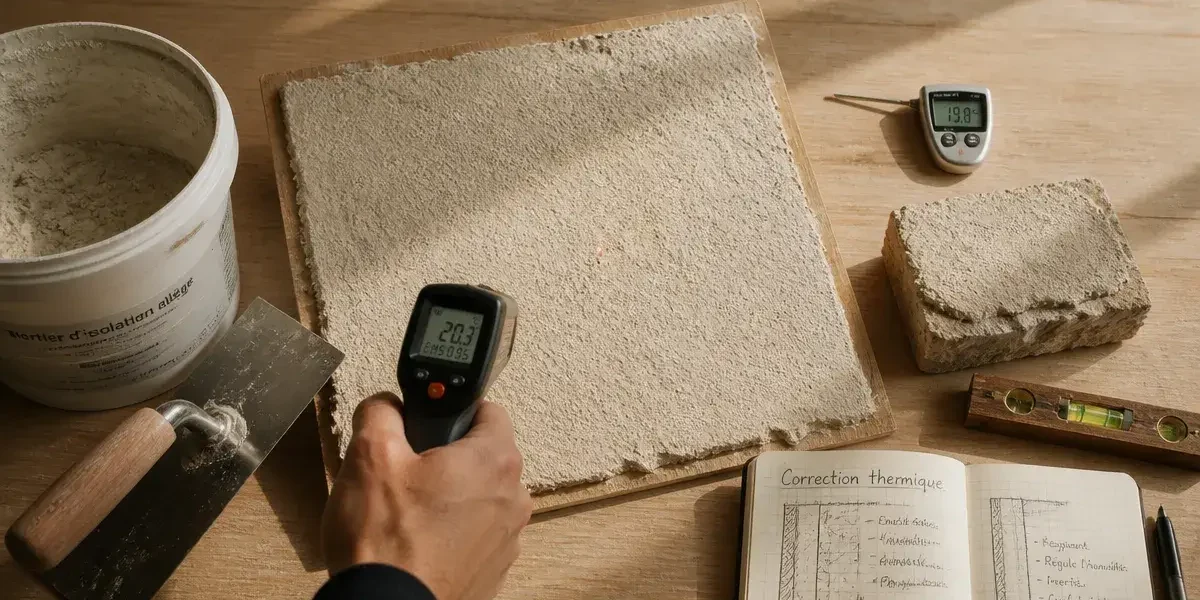 Enduit correcteur thermique 3 à 6 cm : mesure paroi froide au test thermique IR