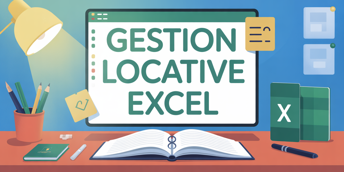 Tableau Excel gestion locative sur bureau lumineux