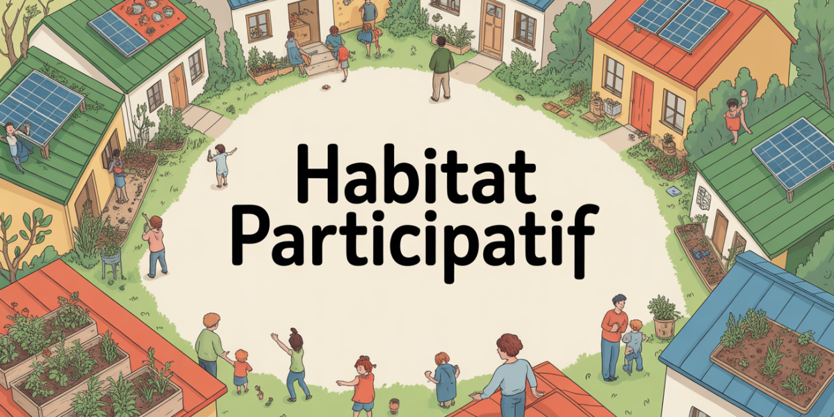 Vue quartier ecologique et collectif habitat participatif