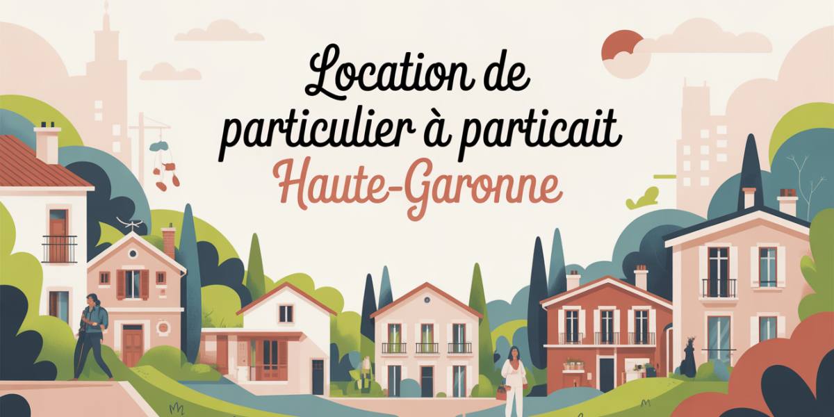 Paysage urbain stylisé Haute-Garonne avec titre location particulier