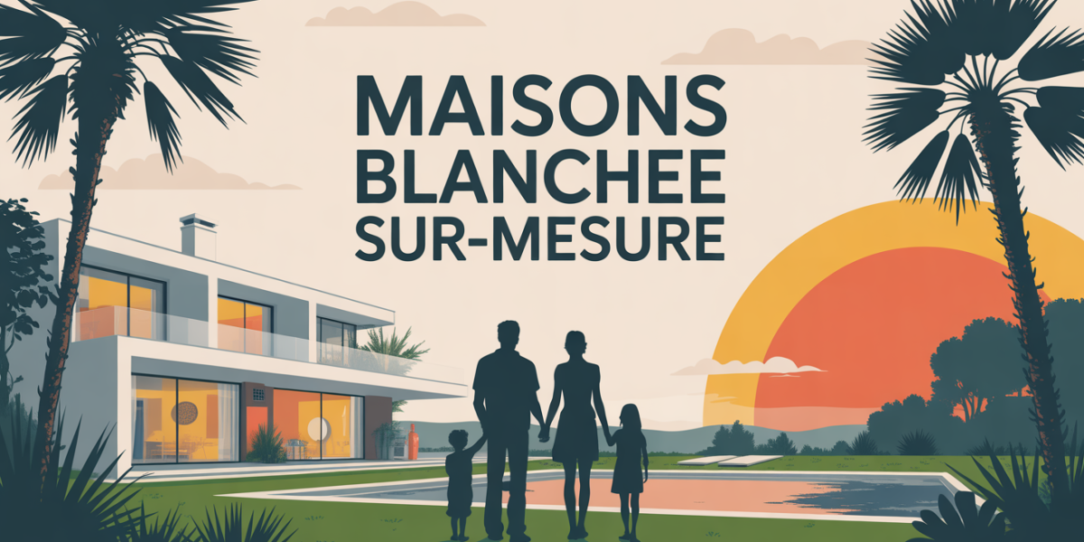 Vue maison moderne beton cellulaire Sud famille