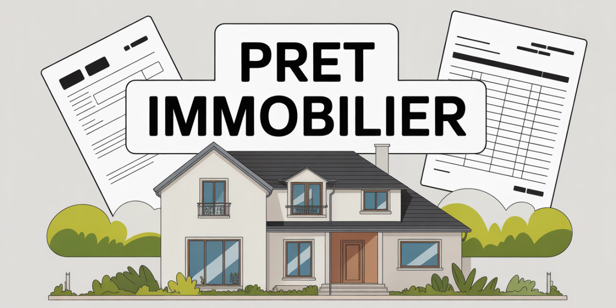 Illustration pret immobilier documents banque