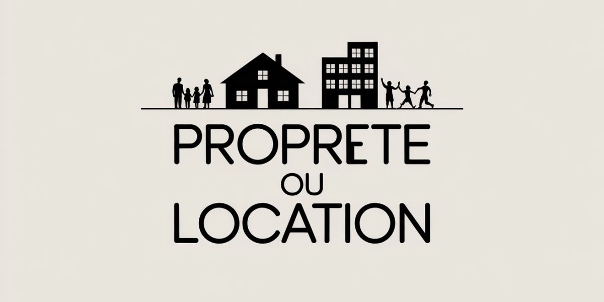 Propriete ou location illustration maison immeuble famille actifs