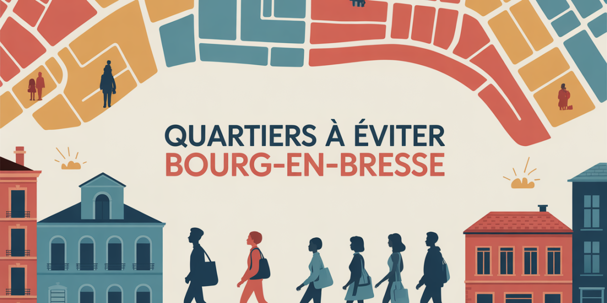 Carte urbaine stylisee quartiers à éviter Bourg-en-Bresse