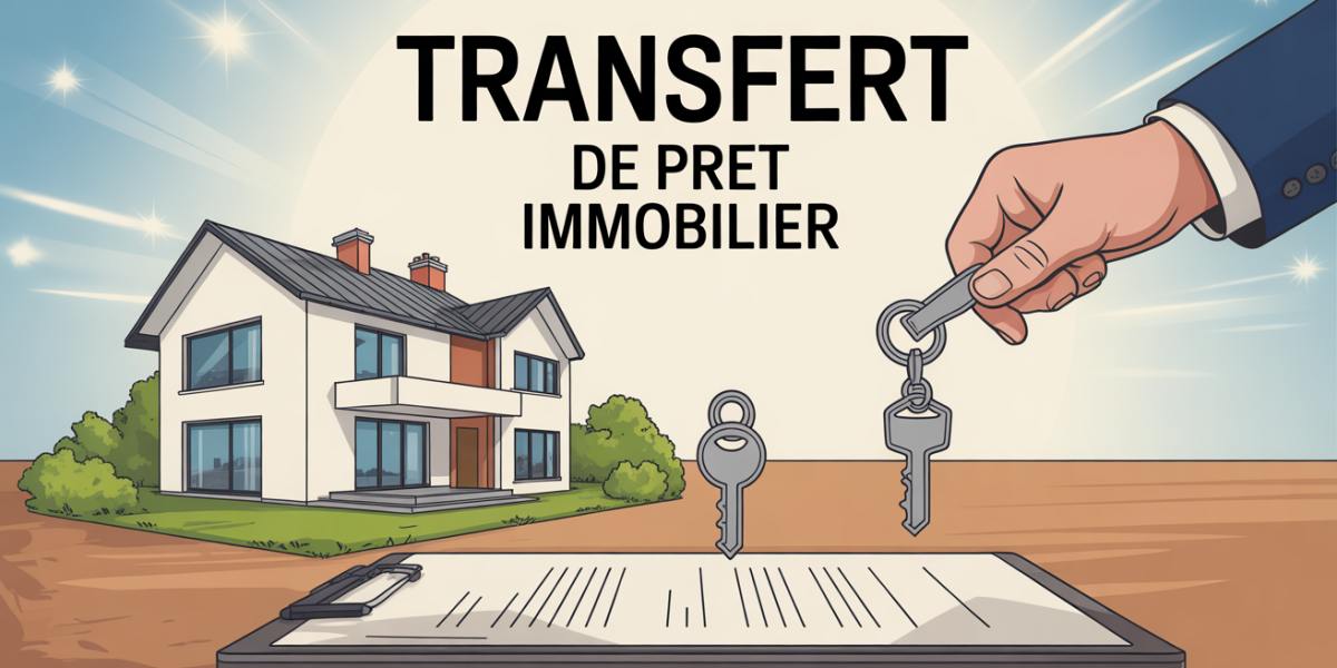 Transfert de pret immobilier avec maison moderne et clefs