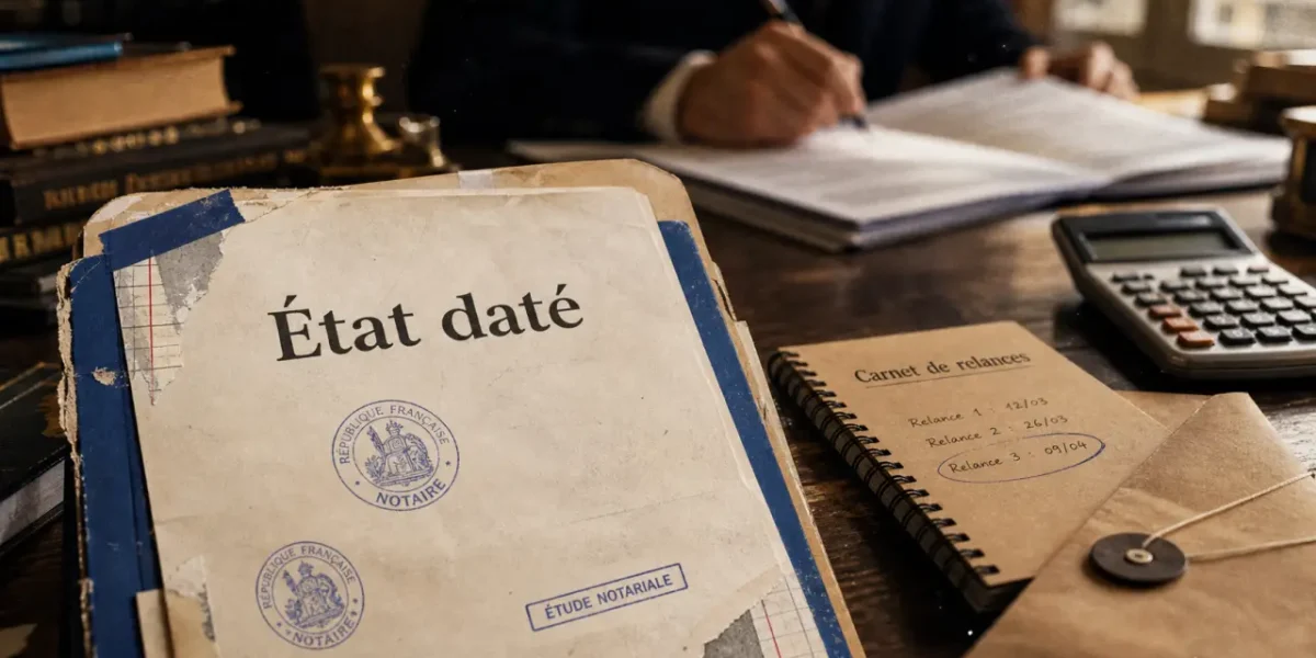 Vente sans état daté : séquestre chez le notaire, dossier état daté et étude notariale