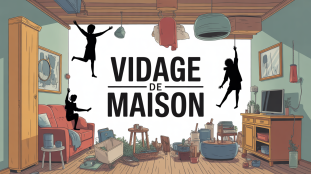 Vidage maison vue stylisée en désordre