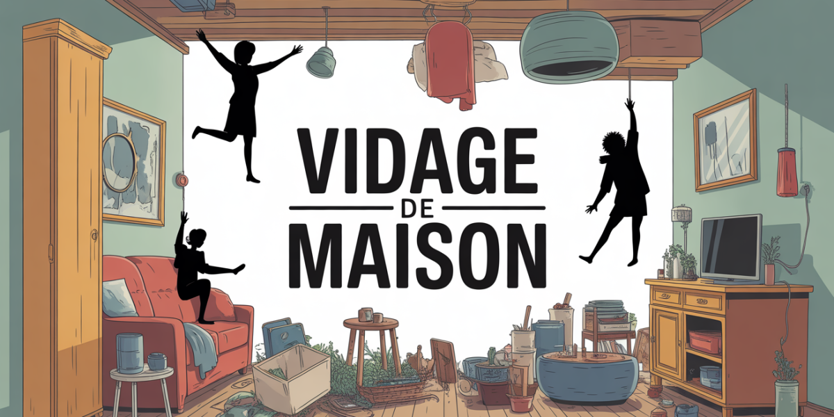 Vidage maison vue stylisée en désordre